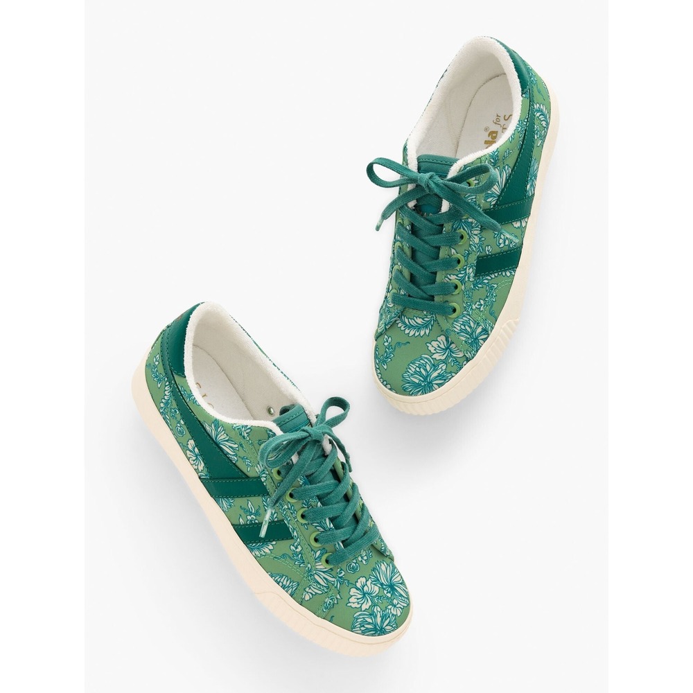 Gola Mark Cox Tennis Climbing Chrysanthemums Sneakers Green Womens 7.5